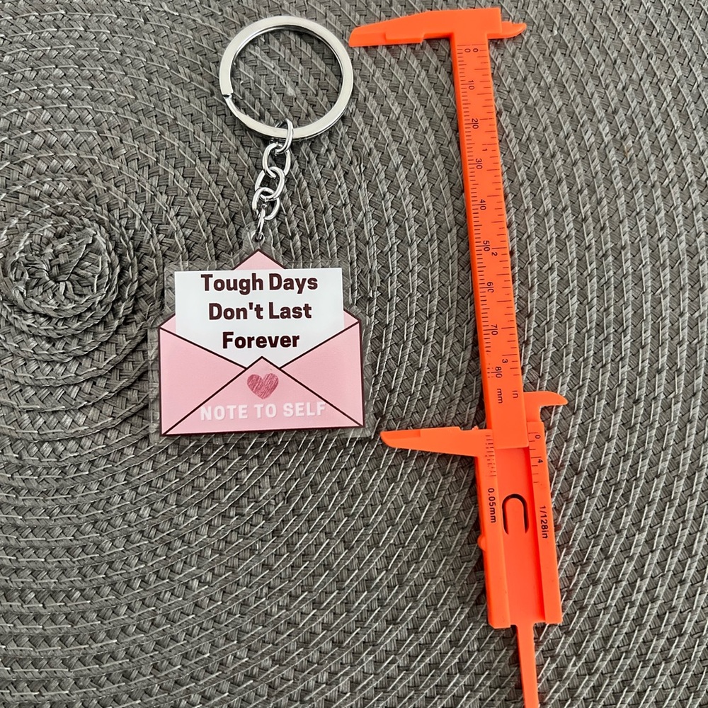 NWOT-Acrylic Note To Self Keychain - Picture 4 of 5